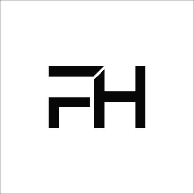 ilk harf fh veya hf logo vektör tasarımı