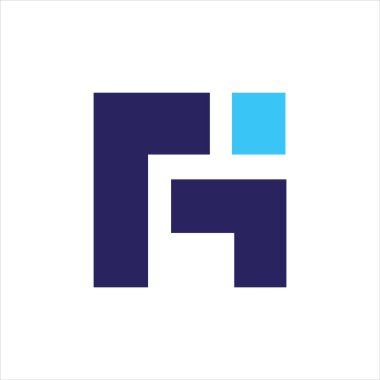ilk harf fh veya hf logo vektör tasarımı