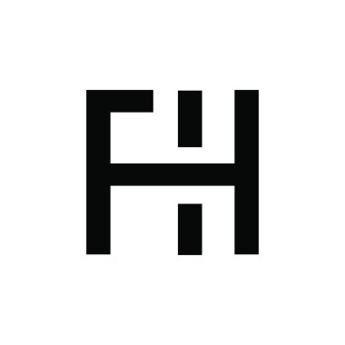 ilk harf fh veya hf logo vektör tasarımı