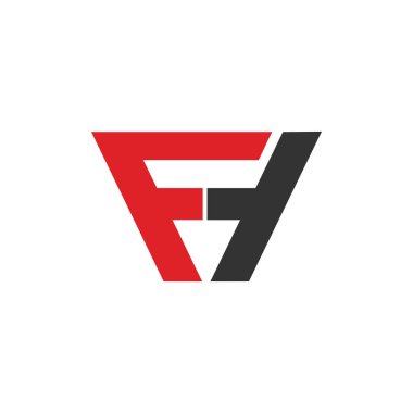 ilk harf fh veya hf logo vektör tasarımı