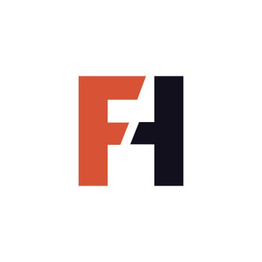 ilk harf fh veya hf logo vektör tasarımı