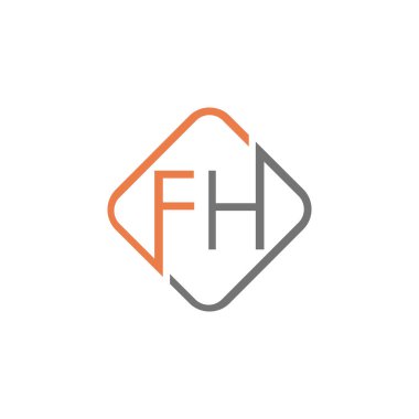 ilk harf fh veya hf logo vektör tasarımı