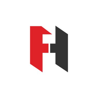 ilk harf fh veya hf logo vektör tasarımı