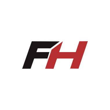 ilk harf fh veya hf logo vektör tasarımı