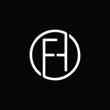 ilk harf fh veya hf logo vektör tasarımı