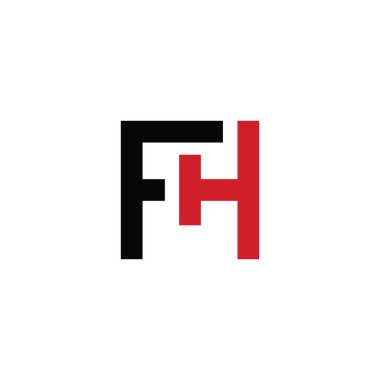 ilk harf fh veya hf logo vektör tasarımı