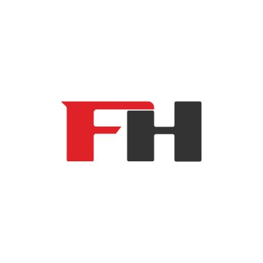 ilk harf fh veya hf logo vektör tasarımı