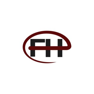 ilk harf fh veya hf logo vektör tasarımı