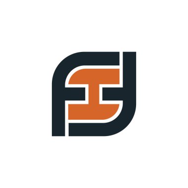 ilk harf fh veya hf logo vektör tasarımı