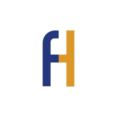 ilk harf fh veya hf logo vektör tasarımı
