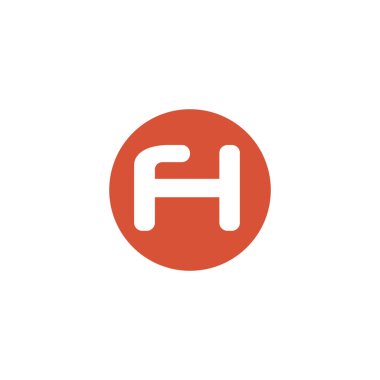 ilk harf fh veya hf logo vektör tasarımı