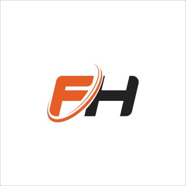 ilk harf fh veya hf logo vektör tasarımı