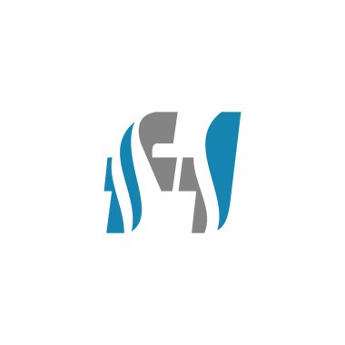 ilk harf fh veya hf logo vektör tasarımı