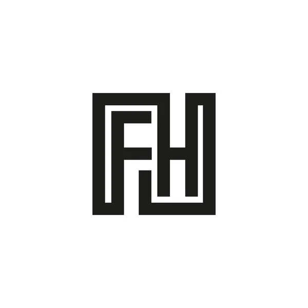 초기 문자 FH 또는 HF 로고 벡터 디자인 — 스톡 벡터