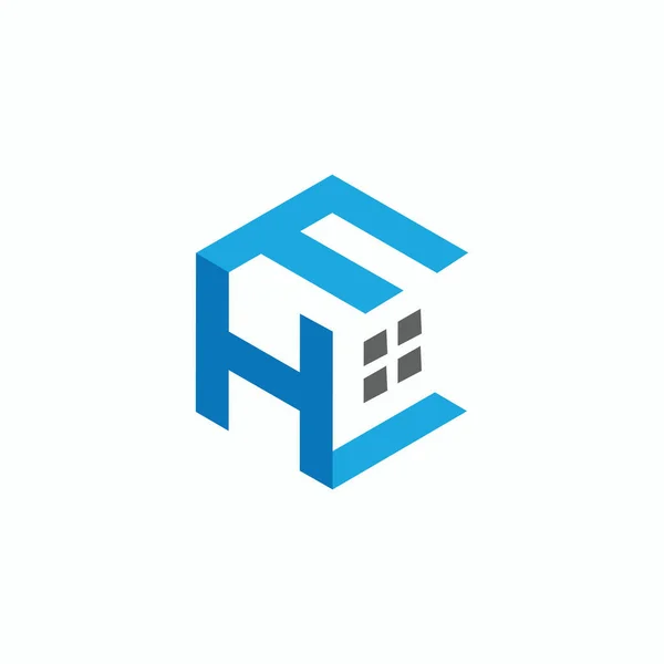 Ilk harf fh veya hf logo vektör tasarımı — Stok Vektör