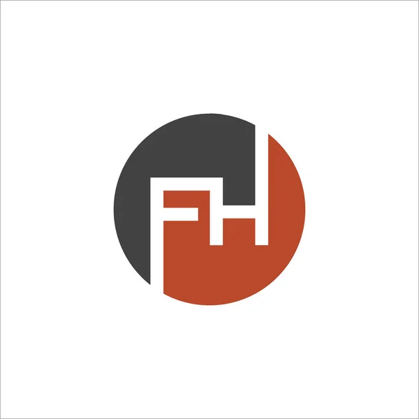 Lettre initiale fh ou hf logo vectoriel design — Image vectorielle