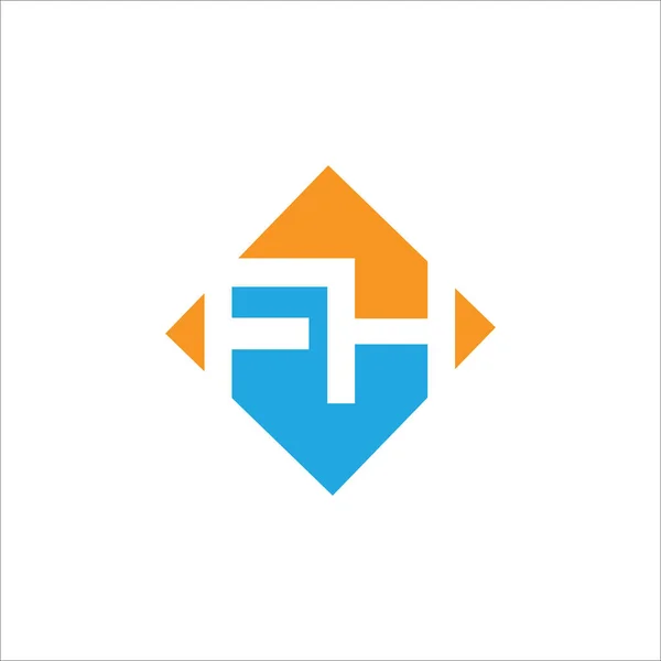 Initial letter  fh or hf logo vector design — Stock Vector