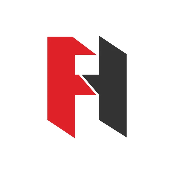 Initiële letter fh of hf logo vector ontwerp — Stockvector