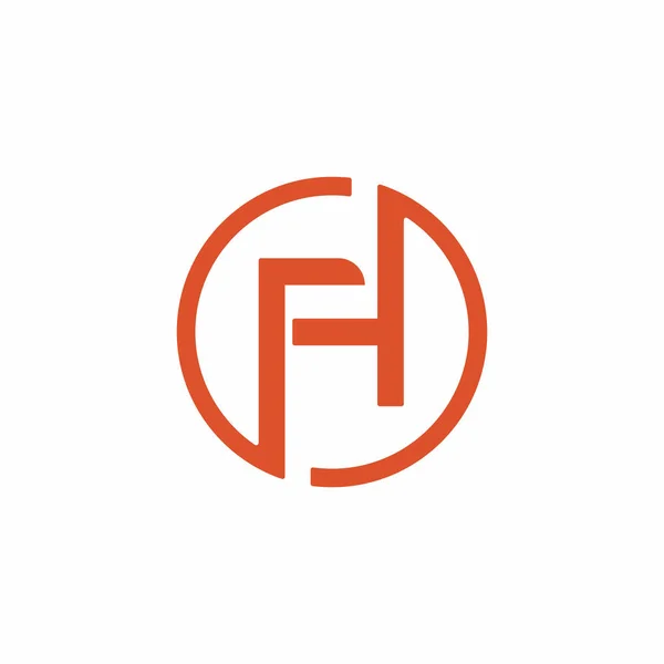 Letra inicial fh o hf logotipo diseño de vectores — Vector de stock