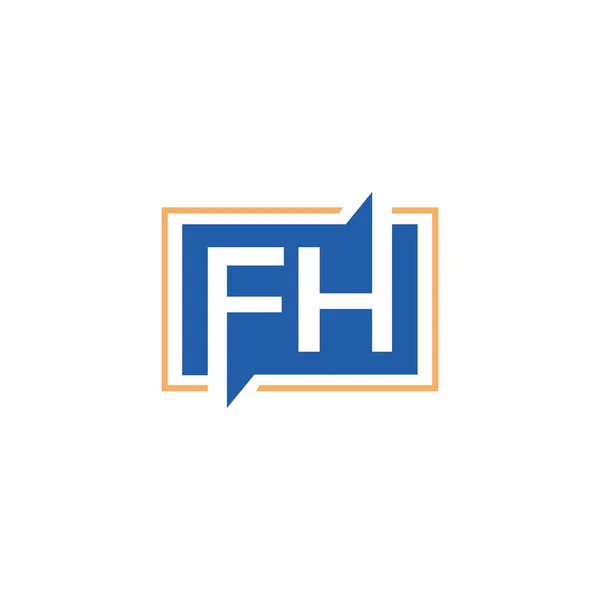 Första bokstaven fh eller hf logotyp vektor design — Stock vektor