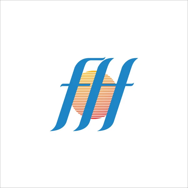 Initiële letter fh of hf logo vector ontwerp — Stockvector