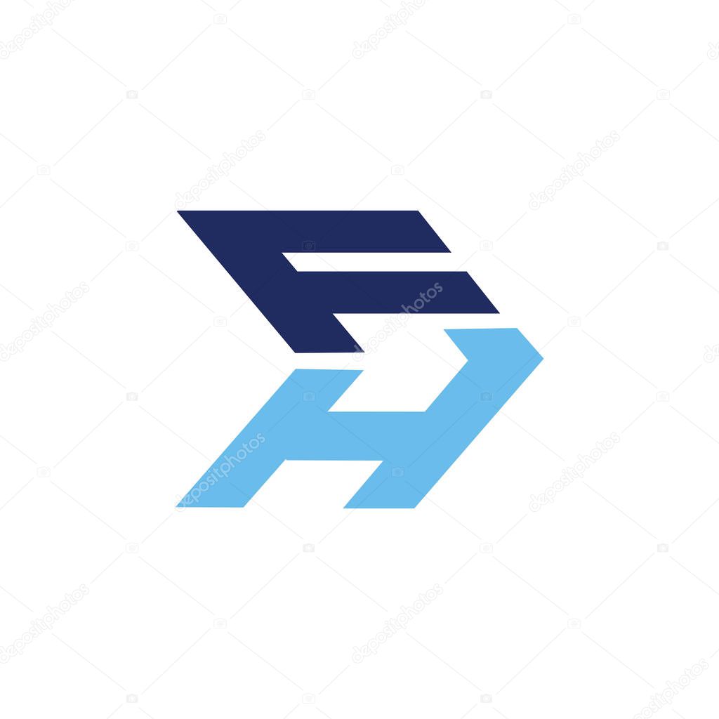 initial letter  fh or hf logo vector design