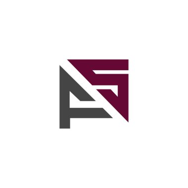 İlk harf fs veya sf logo tasarım şablonu