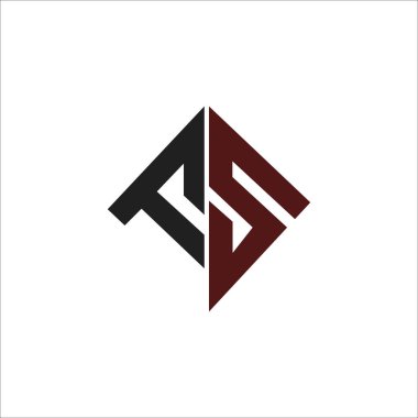 İlk harf fs veya sf logo tasarım şablonu
