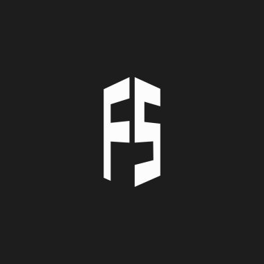 İlk harf fs veya sf logo tasarım şablonu