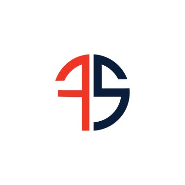 İlk harf fs veya sf logo tasarım şablonu