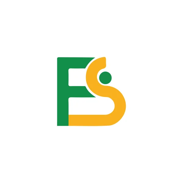 Bogstavet fs eller sf logo designskabelon – Stock-vektor