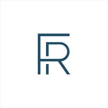 ilk harf fr veya rf logo vektör tasarımı
