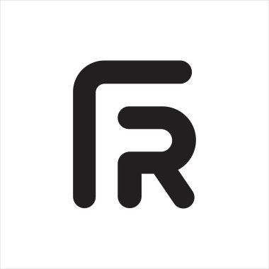ilk harf fr veya rf logo vektör tasarımı