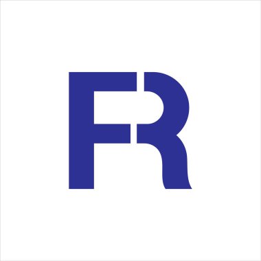 ilk harf fr veya rf logo vektör tasarımı