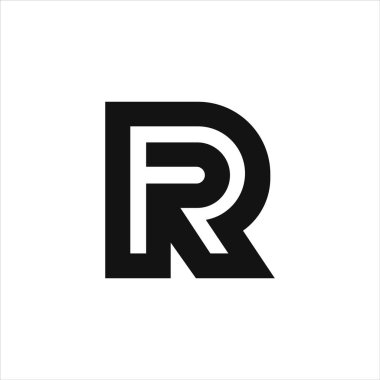 ilk harf fr veya rf logo vektör tasarımı