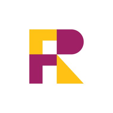 ilk harf fr veya rf logo vektör tasarımı