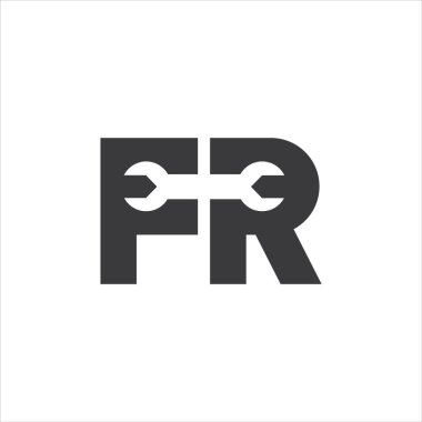 ilk harf fr veya rf logo vektör tasarımı