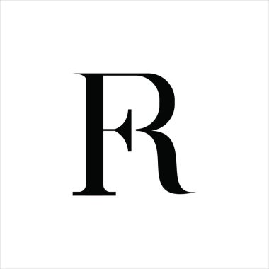 ilk harf fr veya rf logo vektör tasarımı