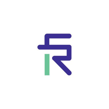 ilk harf fr veya rf logo vektör tasarımı