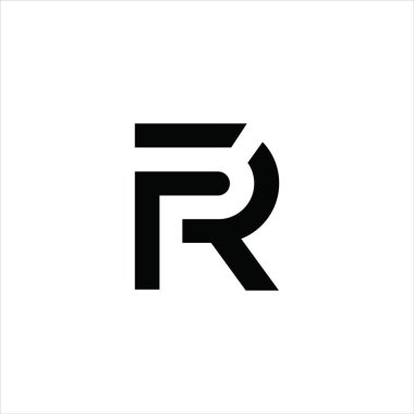 ilk harf fr veya rf logo vektör tasarımı