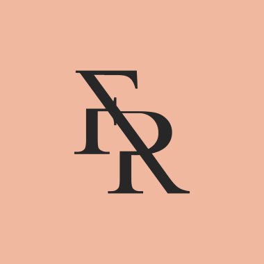 ilk harf fr veya rf logo vektör tasarımı