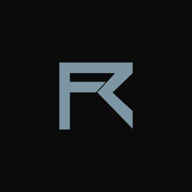 ilk harf fr veya rf logo vektör tasarımı
