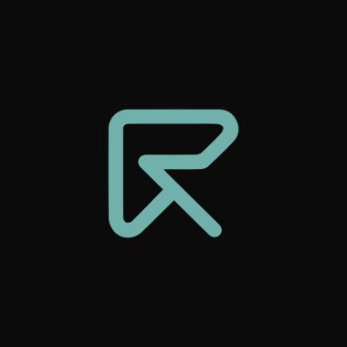 ilk harf fr veya rf logo vektör tasarımı