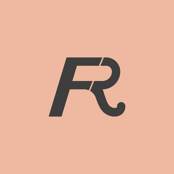 Diseño inicial del vector de la letra fr o rf logo — Vector de stock