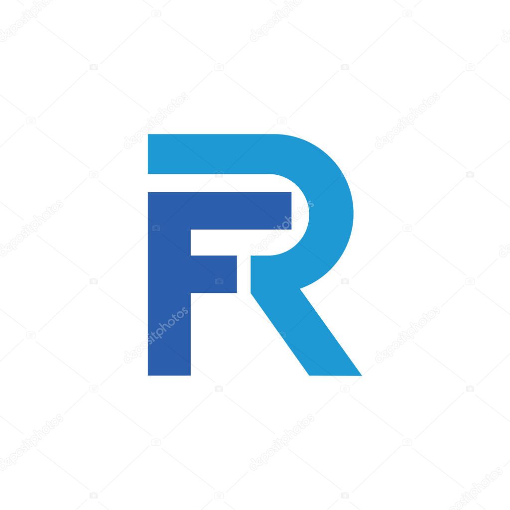 Fr and rf letter logo design template.fr or rf logo vector design template