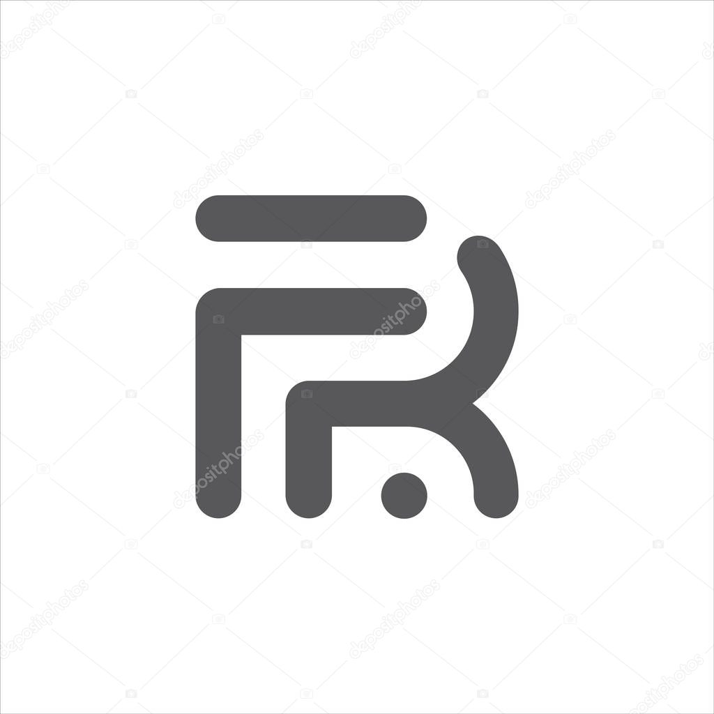 Fr and rf letter logo design template.fr or rf logo vector design template