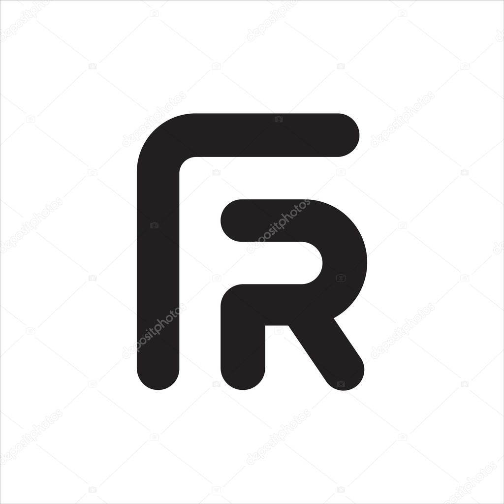 Fr and rf letter logo design template.fr or rf logo vector design template