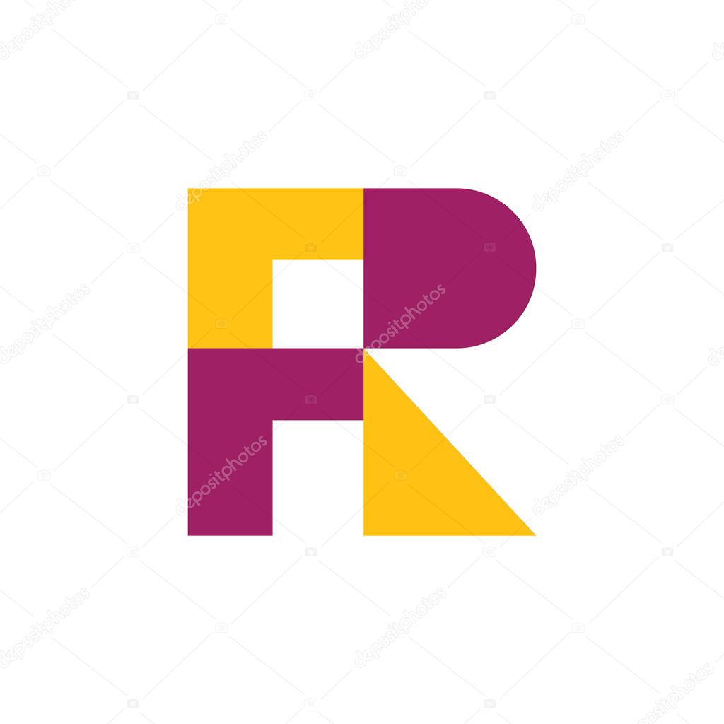 Fr and rf letter logo design template.fr or rf logo vector design template