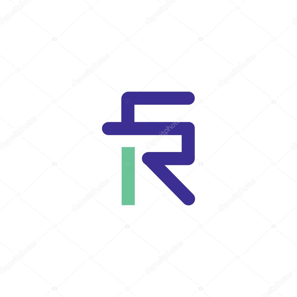 Fr and rf letter logo design template.fr or rf logo vector design template