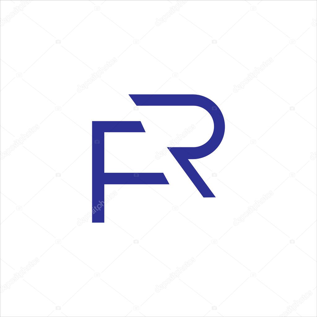 Fr and rf letter logo design template.fr or rf logo vector design template